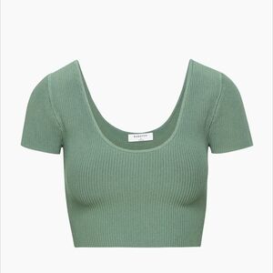 Babaton Gallery Green Sculpt Knit Top